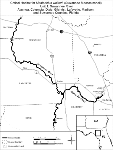 Regulatory graphic accompanying: Map of Unit 1, Suwannee River, follows