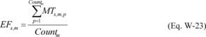 Regulatory graphic accompanying: Using equation W-23 to this section, develop an emission factor for each compressor mode-source combination specified in paragraphs (o)(1)(i)(A) through (C) of this section…