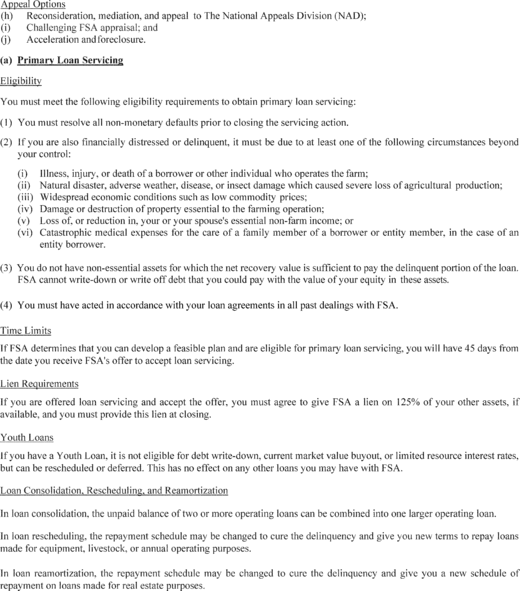 Regulatory graphic accompanying: This appendix A contains the notification (form letter) that the Farm Service Agency will send to borrowers who are at least 90 days past due on their loan payments…