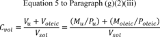 Regulatory graphic accompanying: Calculation of the physical diameter of the particles produced by the VOAG and FMAG requires knowledge of the liquid solution's volume concentration (Cvol)…