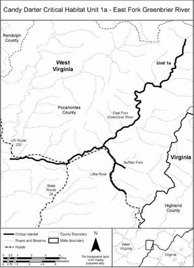 Regulatory graphic accompanying: Map of Unit 1a, East Fork of Greenbrier River, follows