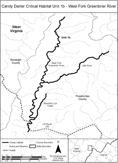 Regulatory graphic accompanying: Map of Unit 1b, West Fork of Greenbrier River, follows