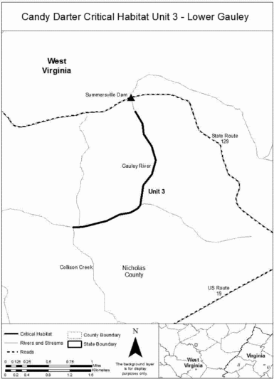 Regulatory graphic accompanying: Map of Unit 3-Lower Gauley follows