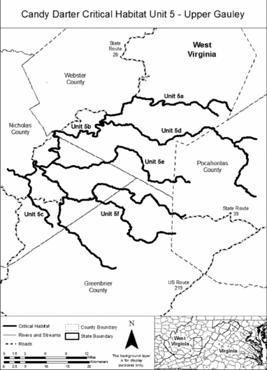 Regulatory graphic accompanying: Index map of Unit 5-Upper Gauley follows