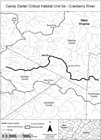 Regulatory graphic accompanying: Map of Unit 5e, Cranberry River, follows