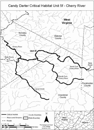 Regulatory graphic accompanying: Map of Unit 5f, Cherry River, follows
