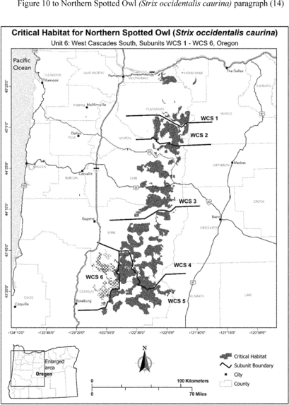 Regulatory graphic accompanying: Unit 6: West Cascades South, Oregon. Map of Unit 6, West Cascades South, Oregon, follows