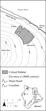 Regulatory graphic accompanying: ) paragraph (6)(ii) Critical Habitat for Drosophila digressa Hawaii Island, HI Unit 1