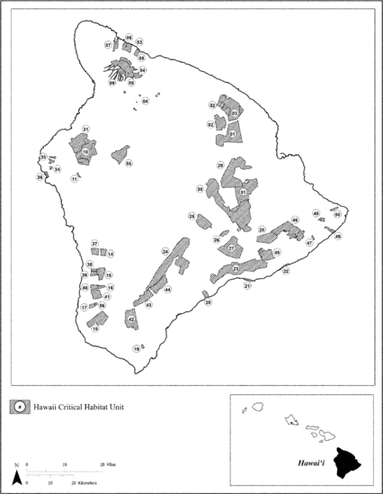 Regulatory graphic accompanying: Figure 1 to paragraph (k) Map 1 Hawaii Critical Habitat—Island Index Map