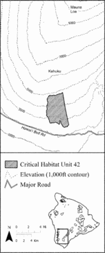 Regulatory graphic accompanying: Figure 119 to paragraph (k) Map 111 Hawaii 42-Cyanea tritomantha-g, Hawaii 42-Phyllostegia floribunda-p, Hawaii 42-Pittosporum hawaiiense-q, Hawaii 42-Schiedea diffusa ssp…