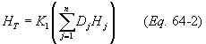 Regulatory graphic accompanying: The net heating value of the process vent shall be calculated using Equation 64-2 of this section