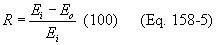 Regulatory graphic accompanying: The percent reduction in TOC (minus methane and ethane) or total regulated material shall be calculated using Equation 158-5 of this section