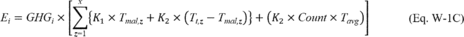 Regulatory graphic accompanying: For intermittent bleed pneumatic devices that are monitored according to paragraph (a)(3)(ii) of this section during the reporting year, you must calculate CH4 and CO2 volumetric…