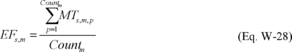 Regulatory graphic accompanying: Using equation W-28 to this section, develop an emission factor for each compressor mode-source combination specified in paragraphs (p)(1)(i)(A) through (C) of this section…