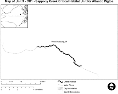 Regulatory graphic accompanying: Map of Unit 3 (Sappony Creek) follows