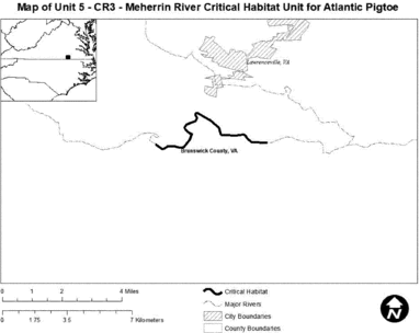 Regulatory graphic accompanying: Map of Unit 5 (Meherrin River) follows
