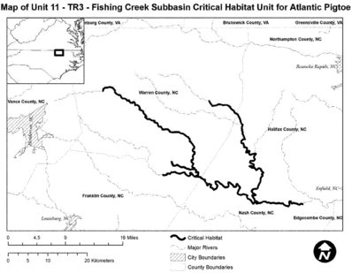 Regulatory graphic accompanying: Map of Unit 11 (Fishing Creek Subbasin) follows