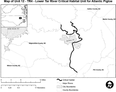 Regulatory graphic accompanying: Map of Unit 12 (Lower Tar River) follows