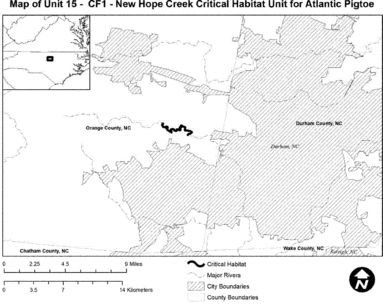Regulatory graphic accompanying: Map of Unit 15 (New Hope Creek) follows