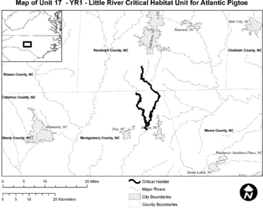 Regulatory graphic accompanying: Map of Unit 17 (Little River) follows