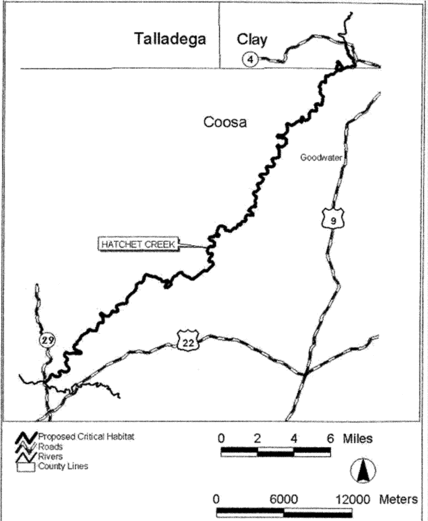 Regulatory graphic accompanying: Figure 21 to Nine Mobile River Basin Mussel Species Paragraph (2)(xxi)(B) Unit 19: Ovate Clubshell, Southern Clubshell, Triangular Kidneyshell, Coosa Moccasinshell, Southern…