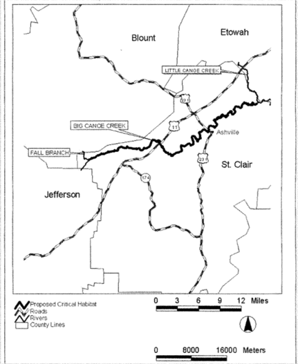 Regulatory graphic accompanying: Figure 26 to Nine Mobile River Basin Mussel Species Paragraph (2)(xxvi)(B) Unit 24: Ovate Clubshell, Southern Clubshell, Triangular Kidneyshell, Coosa Moccasinshell, Southern…