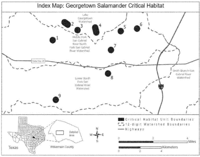 Regulatory graphic accompanying: Note: Index map follows