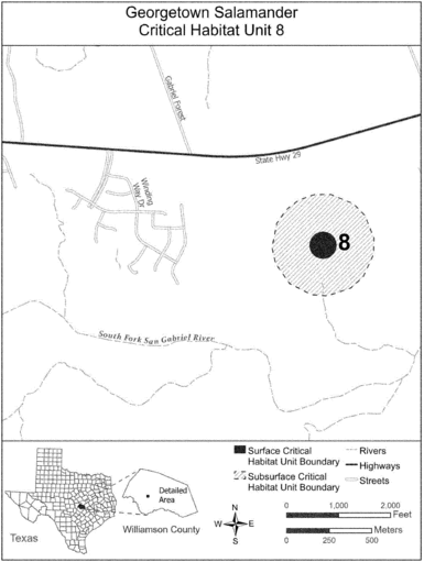 Regulatory graphic accompanying: Map of Unit 8 follows