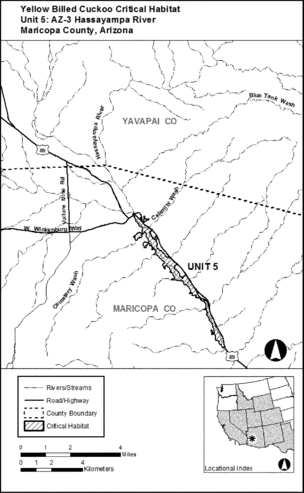 Regulatory graphic accompanying: Unit 5: AZ-3, Hassayampa River; Maricopa County, Arizona. Map of Unit 5 follows