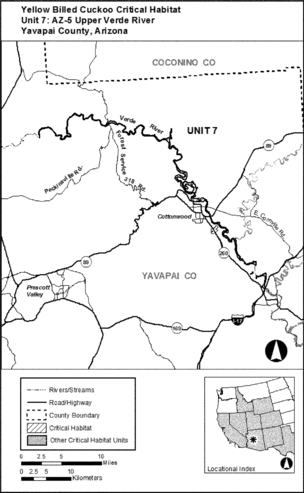 Regulatory graphic accompanying: Unit 7: AZ-5, Upper Verde River; Yavapai County, Arizona. Map of Unit 7 follows