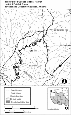 Regulatory graphic accompanying: Unit 8: AZ-6, Oak Creek; Yavapai and Coconino Counties, Arizona. Map of Unit 8 follows
