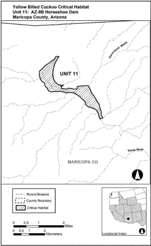 Regulatory graphic accompanying: Map of Unit 11: AZ-9B, Horseshoe Dam