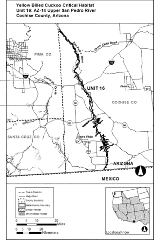Regulatory graphic accompanying: Unit 16: AZ-14, Upper San Pedro River; Cochise County, Arizona. Map of Unit 16 follows