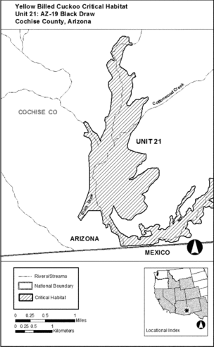 Regulatory graphic accompanying: Unit 21: AZ-19, Black Draw; Cochise County, Arizona. Map of Unit 21 follows