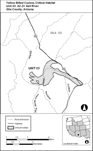 Regulatory graphic accompanying: Unit 23: AZ-21, Salt River; Gila County, Arizona. Map of Unit 23 follows