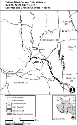 Regulatory graphic accompanying: Unit 28: AZ-26, Gila River 2; Graham and Greenlee Counties, Arizona. Map of Unit 28 follows