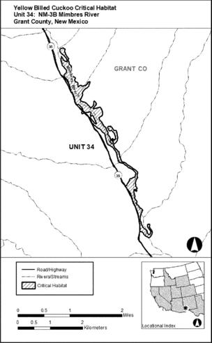 Regulatory graphic accompanying: Map of Unit 34: NM-3B, Mimbres River