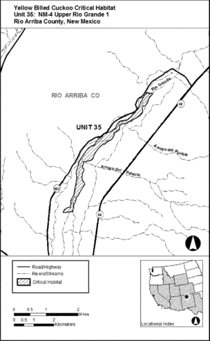 Regulatory graphic accompanying: Unit 35: NM-4, Upper Rio Grande 1; Rio Arriba County, New Mexico. Map of Unit 35 follows