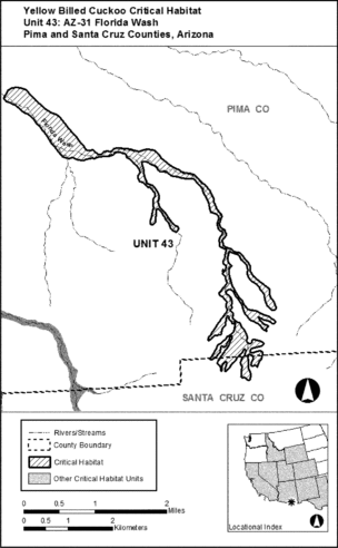 Regulatory graphic accompanying: Unit 43: AZ-31, Florida Wash; Pima and Santa Cruz Counties, Arizona. Map of Unit 43 follows