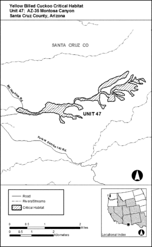 Regulatory graphic accompanying: Unit 47: AZ-35, Montosa Canyon; Santa Cruz County, Arizona. Map of Unit 47 follows