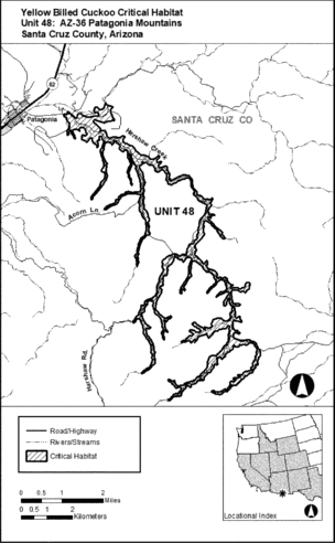Regulatory graphic accompanying: Unit 48: AZ-36, Patagonia Mountains; Santa Cruz County, Arizona. Map of Unit 48 follows
