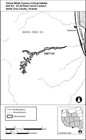 Regulatory graphic accompanying: Unit 54: AZ-42, Rock Corral Canyon; Santa Cruz County, Arizona. Map of Unit 54 follows