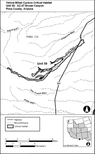 Regulatory graphic accompanying: Unit 59: AZ-47, Brown Canyon; Pima County, Arizona. Map of Unit 59 follows