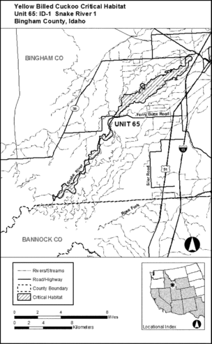Regulatory graphic accompanying: Unit 65: ID-1, Snake River 1; Bannock and Bingham Counties, Idaho. Map of Unit 65 follows
