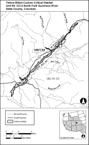 Regulatory graphic accompanying: Unit 69: CO-2, North Fork Gunnison River; Delta County, Colorado. Map of Unit 69 follows