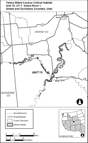 Regulatory graphic accompanying: Unit 70: UT-1, Green River 1; Uintah and Duchesne Counties, Utah. Map of Unit 70 follows