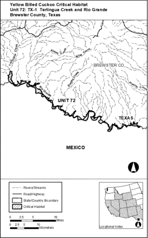 Regulatory graphic accompanying: Unit 72: TX-1, Terlingua Creek and Rio Grande; Brewster County, Texas. Map of Unit 72 follows