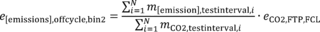 Regulatory graphic accompanying: Off-cycle emissions quantity for bin 2. The off-cycle emission quantity for bin 2, e [emission],offcycle,bin2, is the value for CO2-specific emission mass for a given pollutant of…
