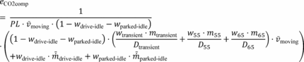 Regulatory graphic accompanying: Calculate the official emission result from the following equation