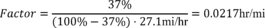 Regulatory graphic accompanying: Divide the total PTO operating time from paragraph (d)(3) of this section by a conversion factor of 0.0144 hr/mi for Phase 1 and 0.0217 hr/mi for Phase 2 and later to determine the…